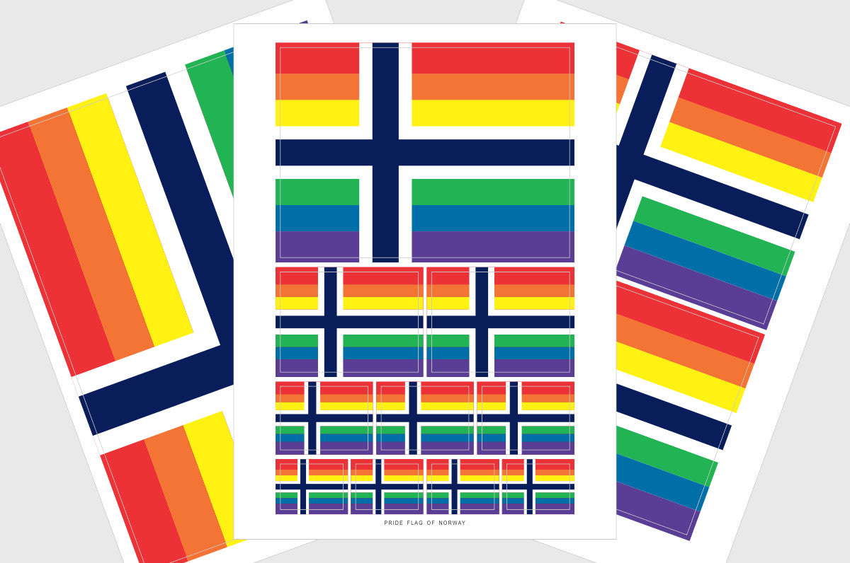 Norway Lgbtq Pride Flag Sticker Weatherproof Vinyl Norwegian Flag Stickers 8895